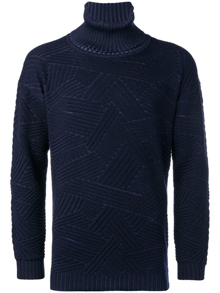 Giorgio Armani Turtleneck Jumper - Blue