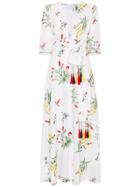 We Are Leone Provence Floral Embroidered Maxi Robe - White