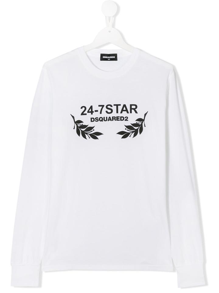 Dsquared2 Kids 24-7 Star Print Top - White