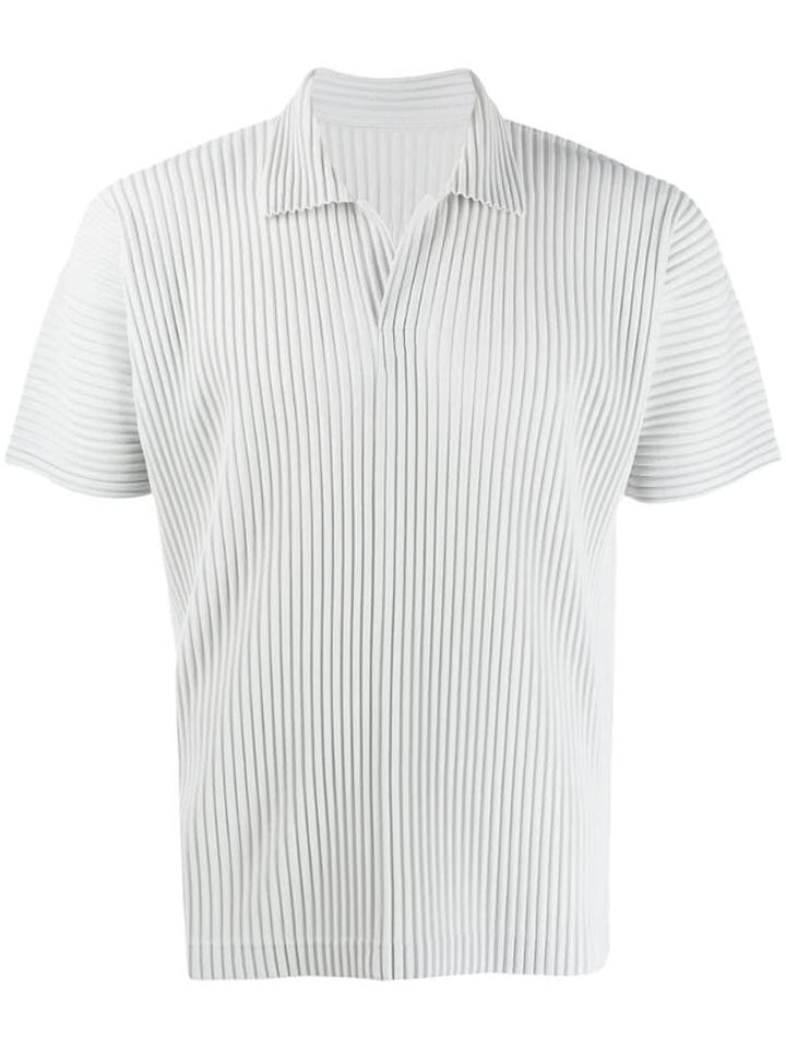 Homme Plissé Issey Miyake Pleated Polo Shirt - Grey