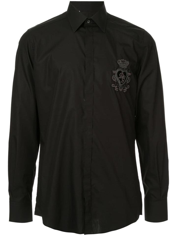 Dolce & Gabbana Logo Heart Patch Shirt - Black