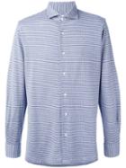 Barba - Geometric Print Shirt - Men - Cotton - 41, Blue, Cotton