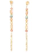 Natasha Collis Peach Sapphire Drop Rod Stud Earrings