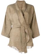 Brunello Cucinelli Belted Kimono Jacket - Brown