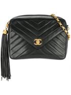 Chanel Vintage V Stitch Shoulder Bag - Black