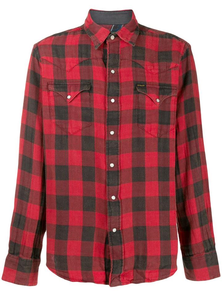 Polo Ralph Lauren Western Plaid Print Shirt - Red