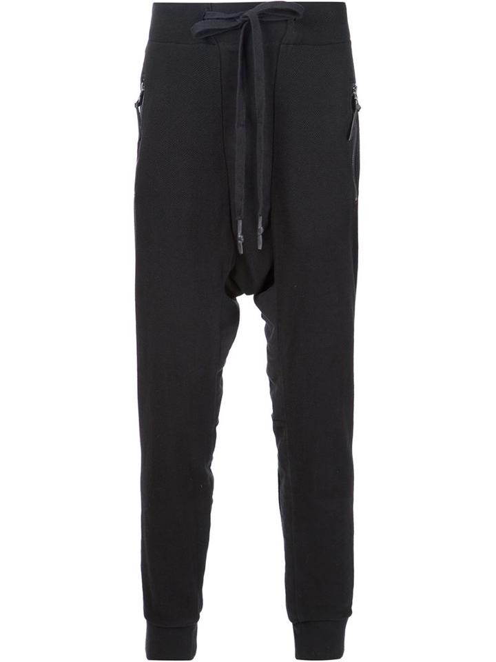 11 By Boris Bidjan Saberi Drop-crotch Trousers, Men's, Size: M, Black, Cotton