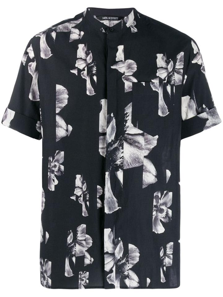 Neil Barrett Floral Printed Shirt - Black