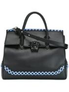 Versace Woven 'palazzo Empire' Bag, Women's, Black