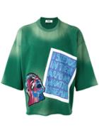 Msgm Head Patch Sweatshirt, Men's, Size: Large, Green, Cotton