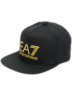 Ea7 Emporio Armani Straight Peak Embroidered Logo Cap - Black