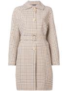Ermanno Scervino Checked Belted Trench Coat - White