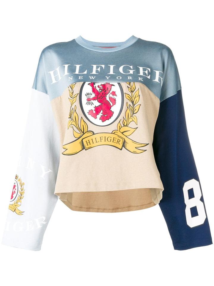 Tommy Hilfiger Panelled Logo T-shirt - Blue