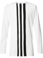 Y-3 Striped Trim T-shirt, Men's, Size: Large, White, Cotton
