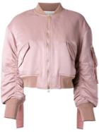 Le Ciel Bleu 'shakes Ma-1' Bomber Jacket, Women's, Size: 36, Pink/purple, Cotton/nylon