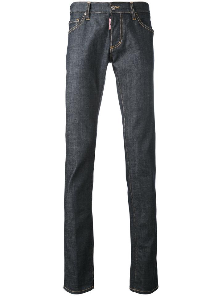 Regular Fit Jeans - Men - Cotton/calf Leather/polyester/spandex/elastane - 54, Blue, Cotton/calf Leather/polyester/spandex/elastane, Dsquared2