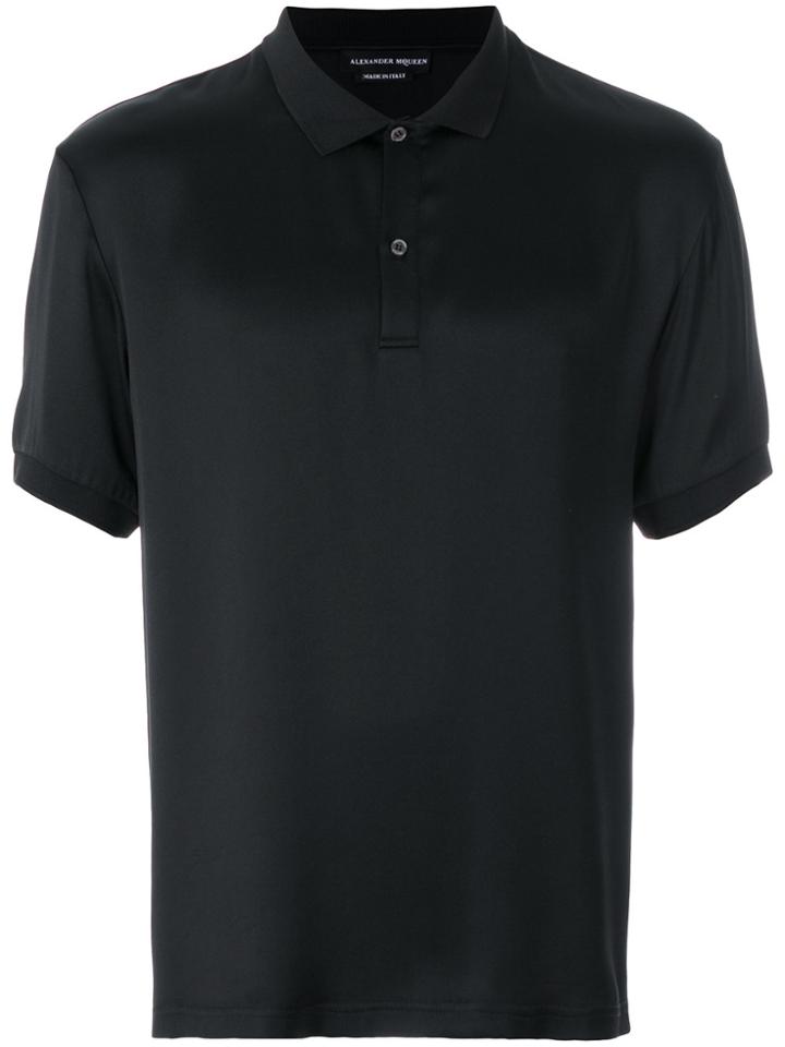Alexander Mcqueen Classic Cut Two Button Polo Shirt - Black