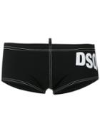 Dsquared2 - Logo Print Swimming Shorts - Men - Polyamide/spandex/elastane - 44, Black, Polyamide/spandex/elastane