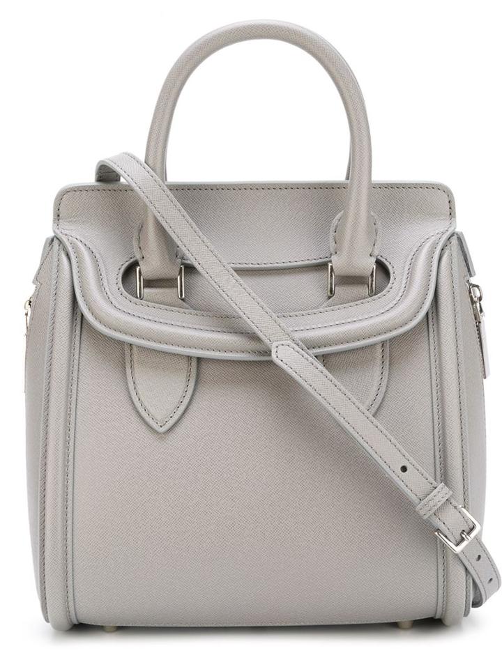 Alexander Mcqueen Heroine Tote, Women's, Grey, Leather