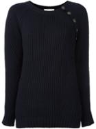 Pierre Balmain Ribbed Knit Jumper, Women's, Size: 38, Blue, Acrylic/wool