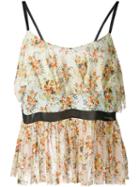 Jucca - Floral Print Ruffled Cami - Women - Polyester/viscose - 42, Polyester/viscose