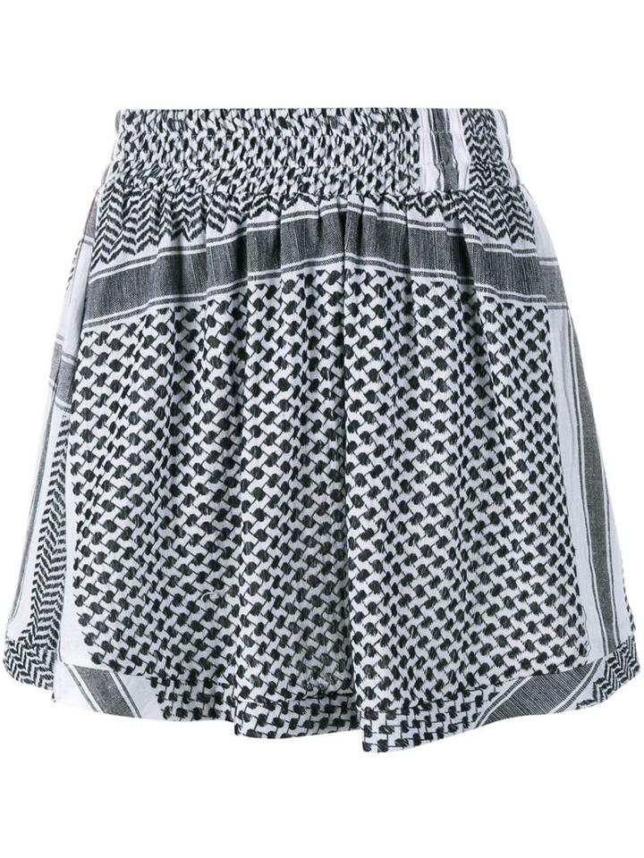 Cecilie Copenhagen Keffiyeh Cotton Skirt, Women's, Black, Cotton
