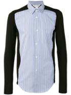 Comme Des Garçons Shirt Knitted Arms Striped Shirt, Men's, Size: Medium, Blue, Cotton/acrylic/wool