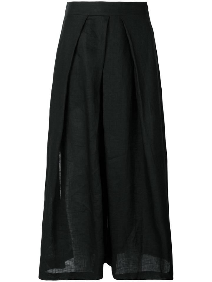 Isabel Benenato Slit Leg Culottes - Black