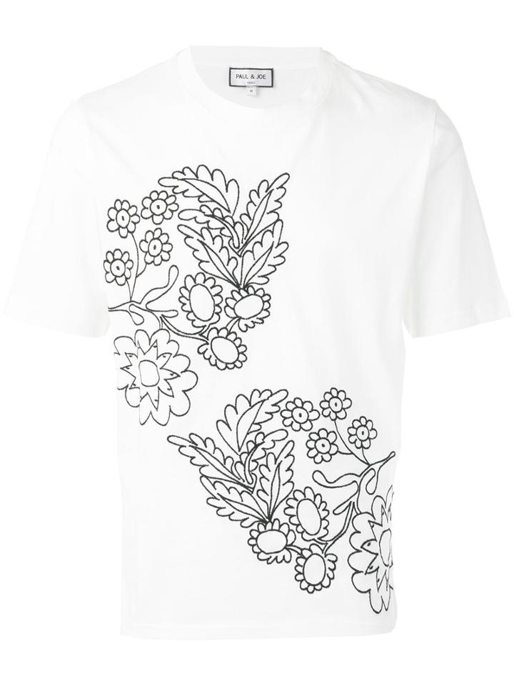 Paul & Joe - Embroidered Flower T-shirt - Men - Cotton - S, White, Cotton