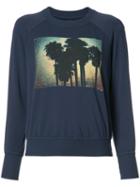 Nsf Palm Tree Print Sweatshirt, Women's, Size: Medium, Blue, Cotton/modal/spandex/elastane