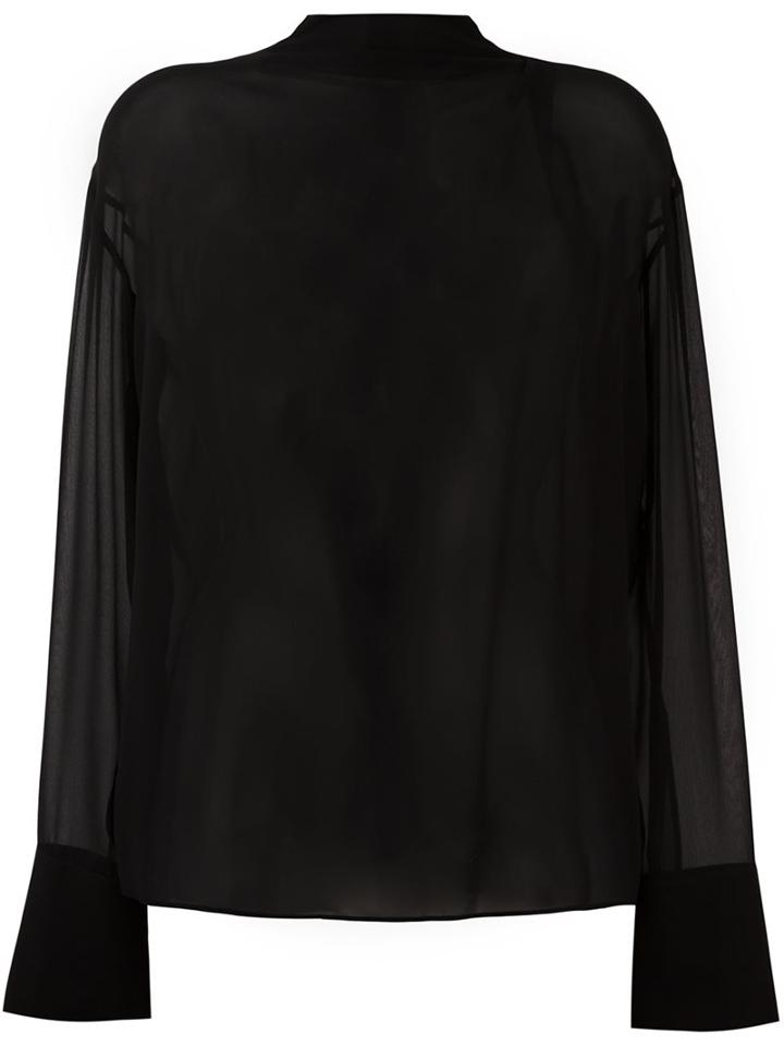 Emilio Pucci Sheer Blouse, Women's, Size: 40, Black, Silk