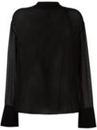 Emilio Pucci Sheer Blouse, Women's, Size: 40, Black, Silk