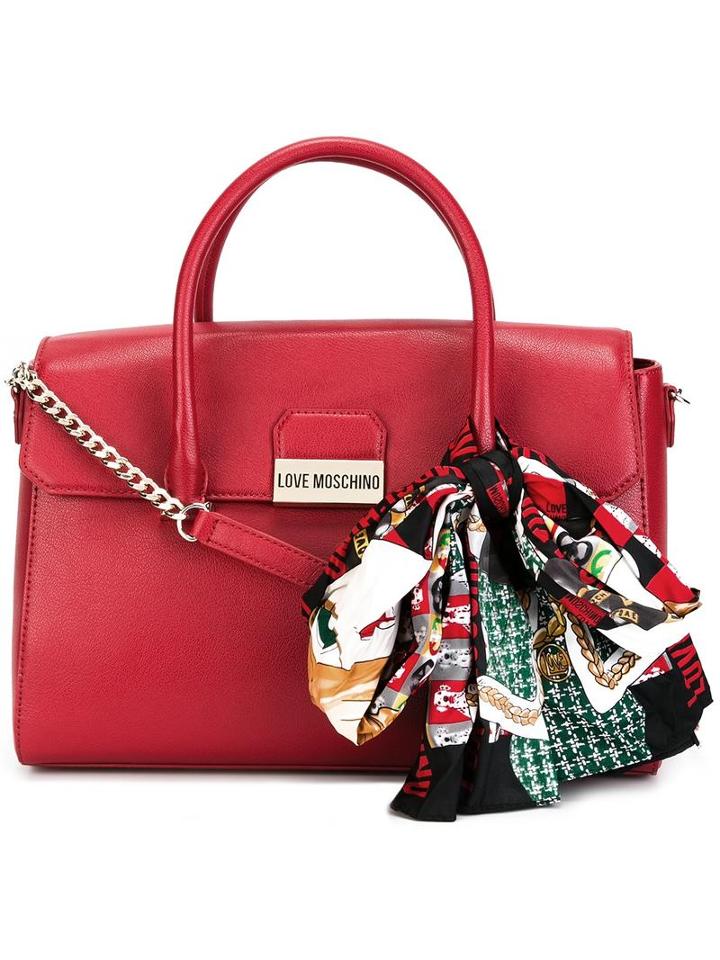 Love Moschino Double Handles Medium Tote, Women's, Red, Polyurethane