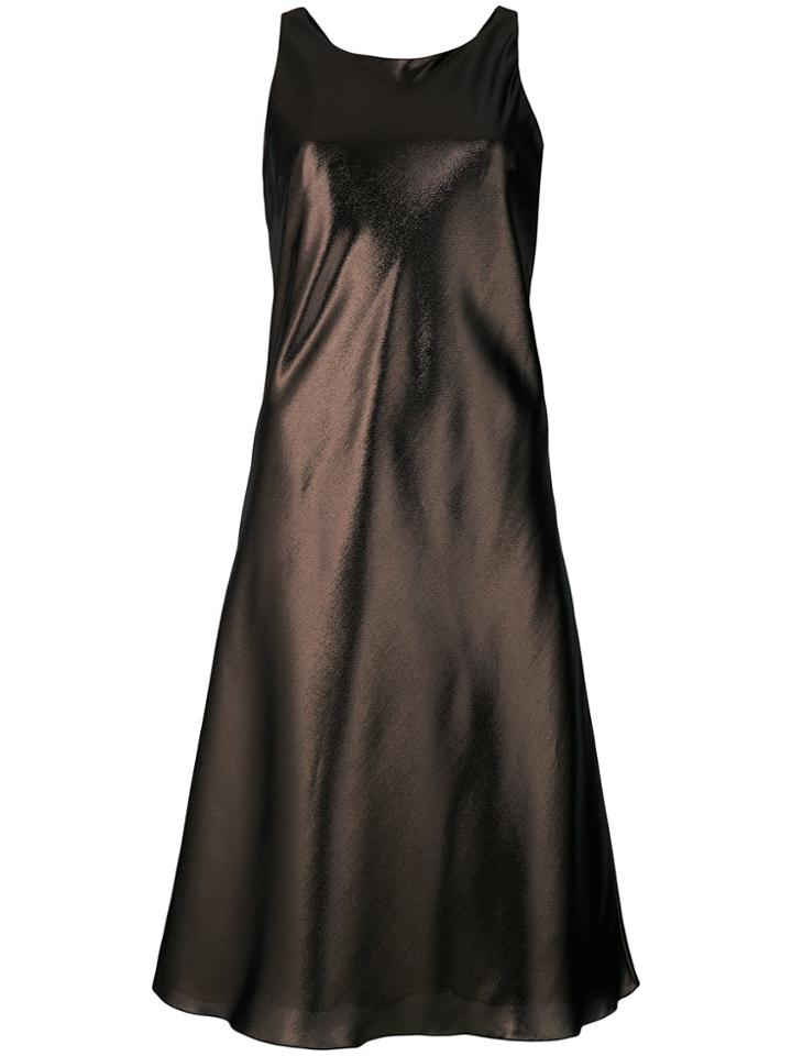 Alberta Ferretti Shimmery Racerback Dress - Metallic