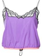 Alexander Wang - Lace Trim Vest Top - Women - Nylon - M, Women's, Pink/purple, Nylon