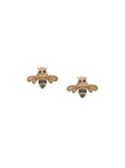 Sydney Evan 14kt Gold Diamond And Sapphire Bumble Bee Stud Earrings -