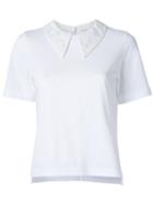 Muveil - Embellished Collar T-shirt - Women - Cotton - 38, Women's, White, Cotton