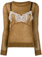 Nº21 Two-layer Knitted Sweater - Brown