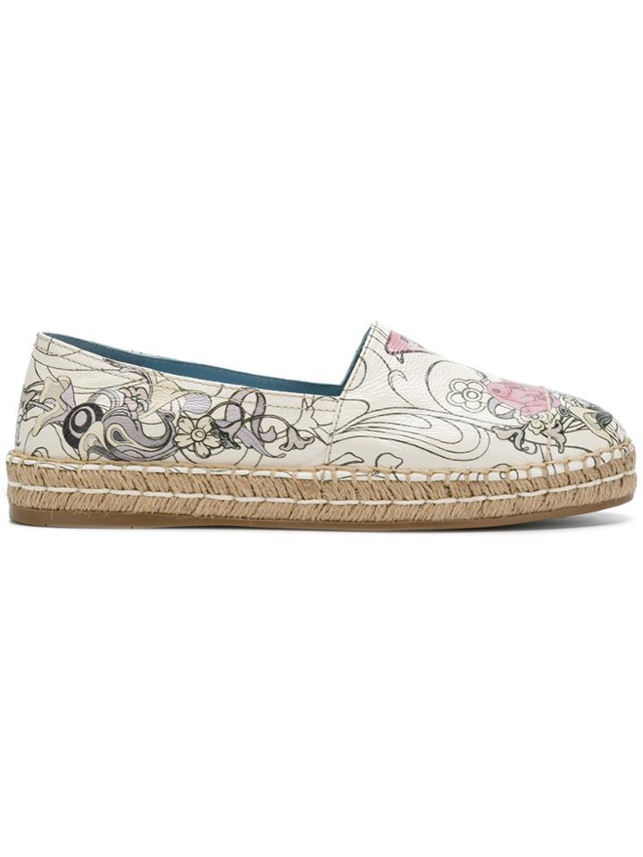 Prada Bunny Print Espadrilles - Nude & Neutrals
