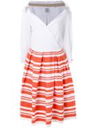 Sara Roka Striped Skirt Dress - Yellow & Orange