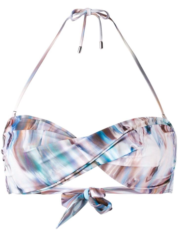 Mona Twisted Bandeau Bikini Top - Blue
