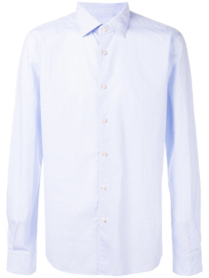 Xacus Squares Print Shirt - Blue