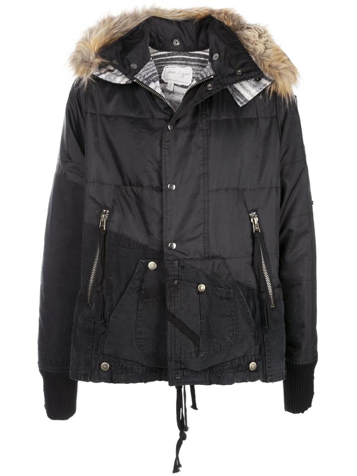 Greg Lauren Padded Parka Coat - Black