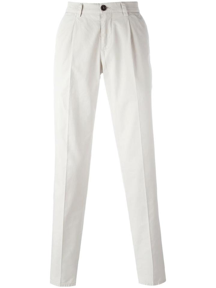 Brunello Cucinelli Front Pleat Chinos, Men's, Size: 52, Nude/neutrals, Cotton/polyester