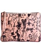 Lanvin Graffiti Print Clutch, Women's, Pink/purple