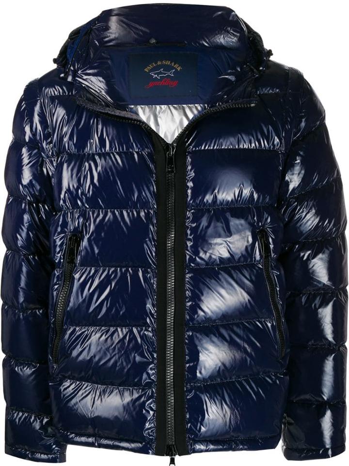 Paul & Shark Quilted Puffer Jacket - Blue
