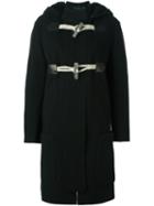 Calvin Klein Collection Oversized Single Breasted Coat, Women's, Size: 38, Black, Lamb Skin/virgin Wool