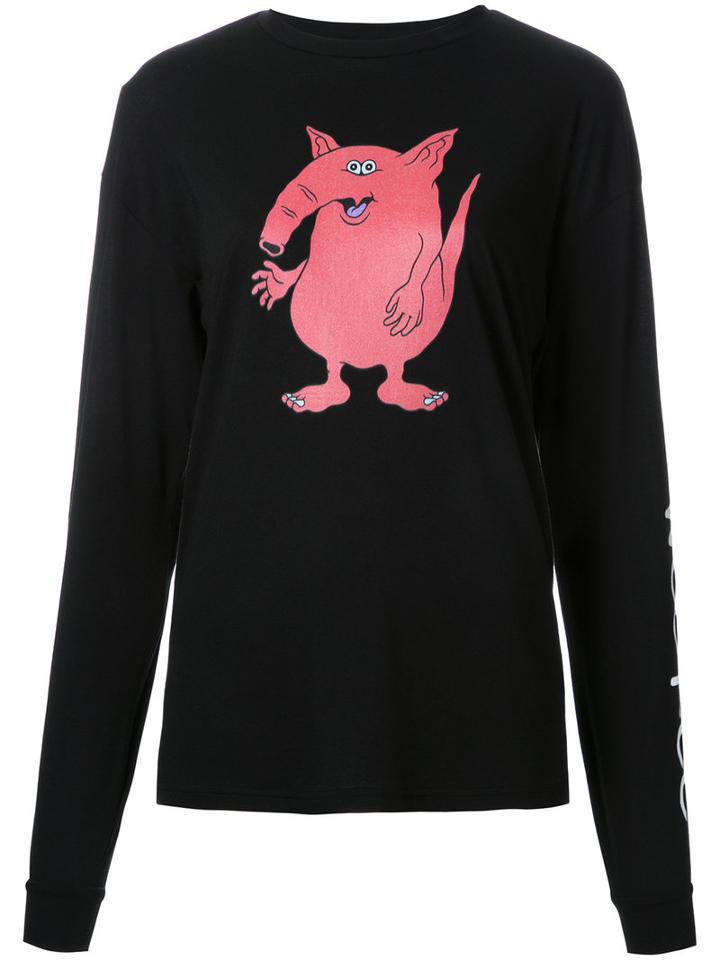 G.v.g.v. Cartoon Print Long, Women's, Size: Xs, Black, Cotton/lyocell
