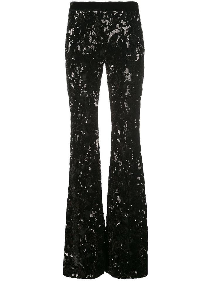 Alexis Sequins Flared Trousers - Black