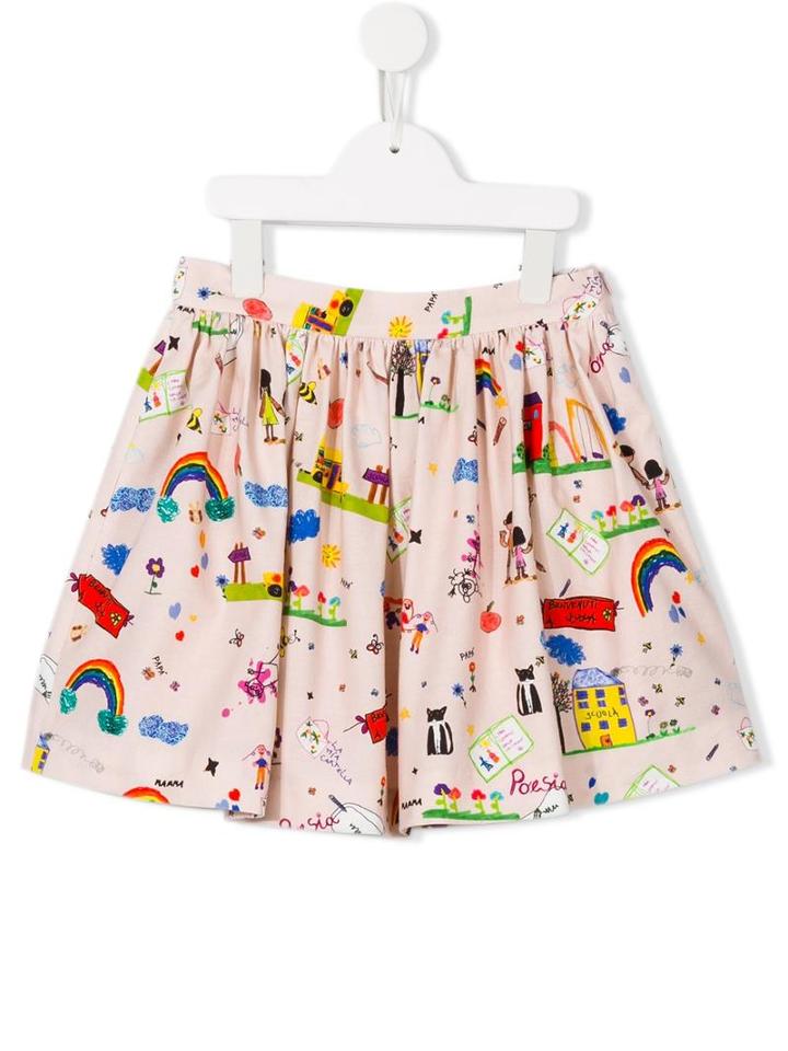 Drawing Print Skirt, Girl's, Size: 6 Yrs, Pink/purple, Dolce & Gabbana Kids